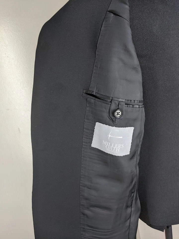 Millers Oath Bespoke  Formal Black One Button Wool Dinner Jacket  Fit 38-39 Reg - Image 2 of 4