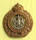 Bi-METAL KC CITY OF LONDON YEOMANRY ROUGH RIDERS WW1 CAP BADGE - C938