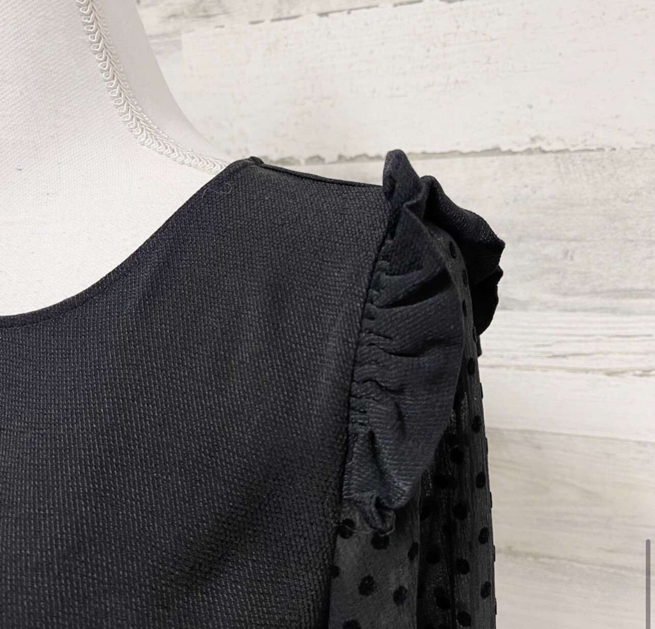 Zara Basic Collection Frilled Polka Dot Blouse Si… - image 6