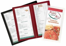 Speisekarte/Getr&auml;nkekarte/Klappkarte im Kleinformat 4 Taschen Desinfizierbar