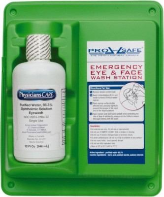 PRO-SAFE 32 oz, Disposable Eyewash Single Station Approved by FDA