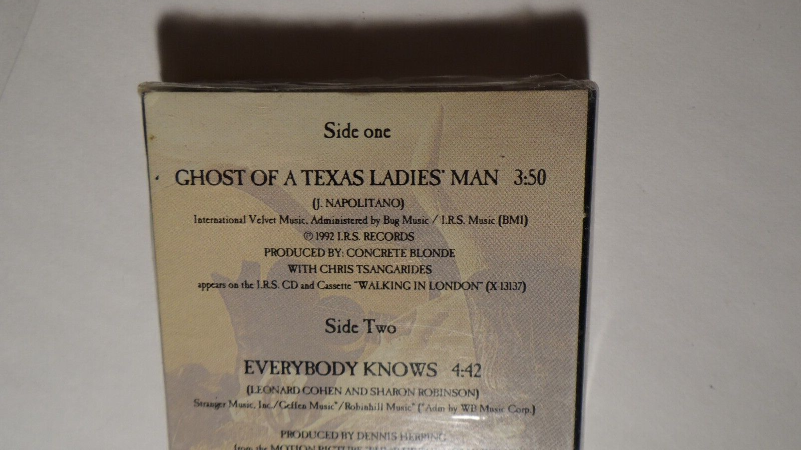 Cassingle Concrete Blonde Ghost of a Texas 1992 IRS Cassette Single