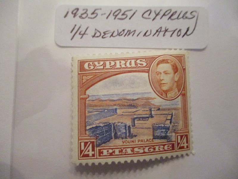 1935-1951 Cyprus Postage Stamps - 1/4 Denomination