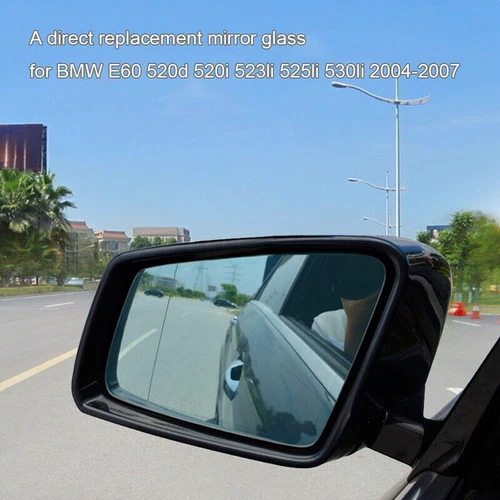 Driver Side Door Blue Mirror Glass Heated For BMW E60 E61 528i 535i 550i 525i