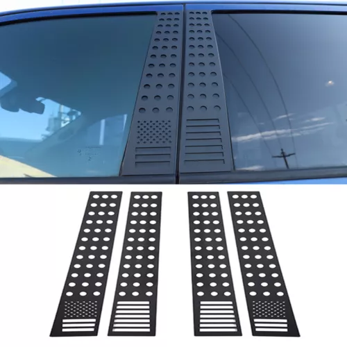 US Flag Window B Pillar Post Trim Cover Accessories For Dodge RAM 1500 2011-2017