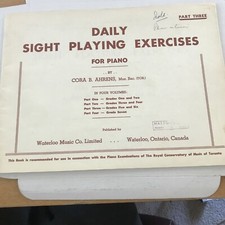Daily sight playing exersices for piano by Cora B Ahrens  1955 Sheet music 5B