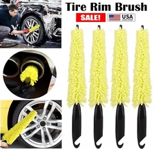 4× Car Tire Rim Detailing Brush Cleaning Washing Scrub Wheel Cleaner Tool Kit US