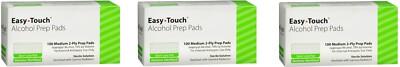 EasyTouch 2-Ply Alcohol Sterilized Pads Medium 100 Count(3 Pack)