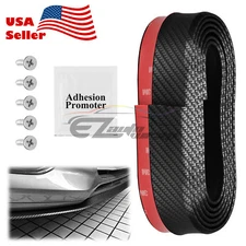 Universal Carbon Fiber Black Front Bumper Lip Splitter Chin Spoiler Body Kit