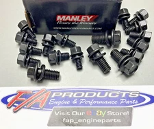 Manley 42173 Small Block Chevy Black Oxide Oil Pan Bolt Kit With Lock Washers
