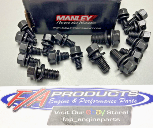 Manley 42173 Small Block Chevy Black Oxide Oil Pan Bolt Kit With Lock Washers - Picture 1 of 5