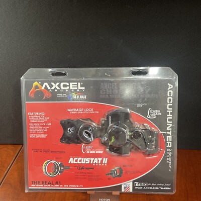 Axcel AccuHunter 3 Pin Slider Sight AccuStat II Scope .019 Fibers New (4019)