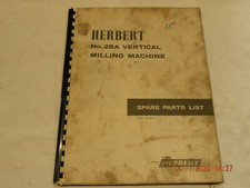 Alfred Herbert No28A Vertical milling Machine Sp parts list Original catalogue