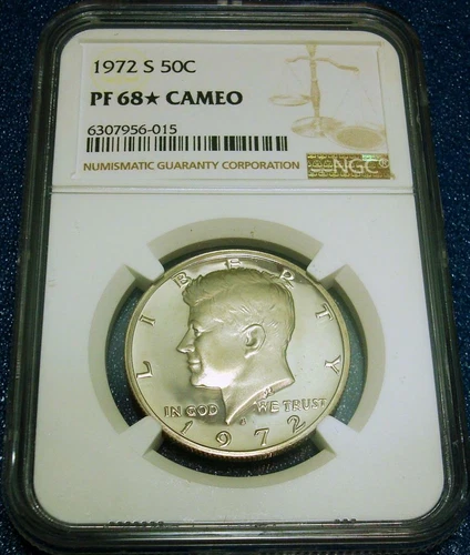 1972-S NGC PF68 STAR CAMEO 50C KENNEDY HALF-DOLLAR #956-015