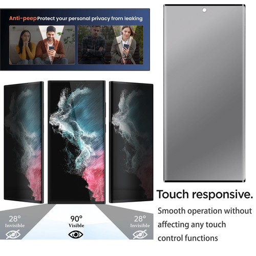 For Samsung Galaxy S22/S22+/S22 Ultra 5G Privacy Tempered Glass Screen Protector - Picture 7 of 18