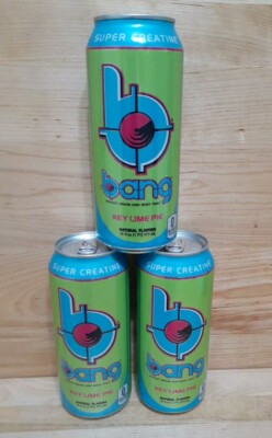 3 CANS: BANG ''KRAZY KEY LIME PIE'' POTENT BRAIN & BODY FUEL Energy Creatine COQ10