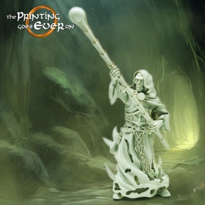 Ghost Mage Skeleton Undead Wizard Miniature | D&D DnD | 
