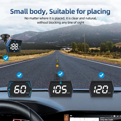 Universal Digital GPS Speedometer Car HUD Head Up Display MPH/KM Overspeed Alarm - Picture 15 of 20