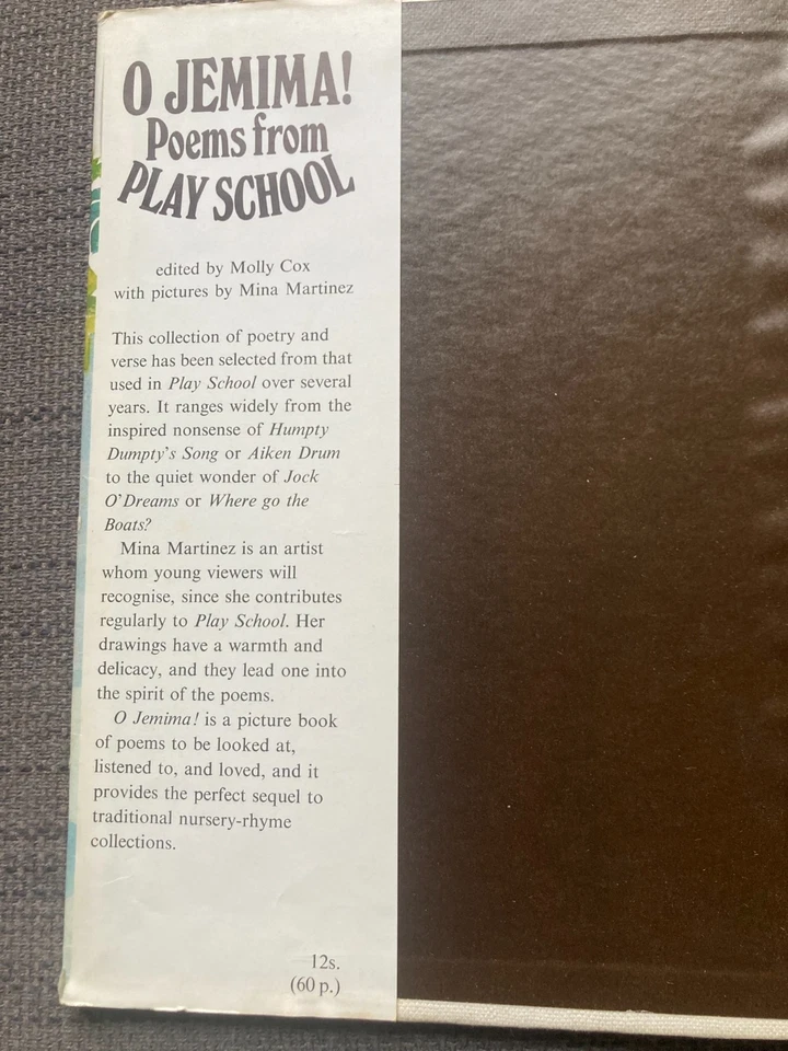 O JEMIMA! POEMS FROM PLAY SCHOOL 1970 BBC TV 1st Ed. HB with DJ Nostalgia VGC - Image 3 of 4