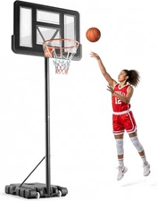 Adjustable Outdoor Basketball Hoop, 4.2-10 ft - Portable Backyard Playset