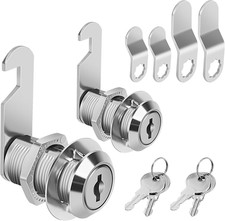 Cabinet Cam Lock Keyed Alike, 1-1/8'' Length Cylinder Fits on 7/8'' Max Panel