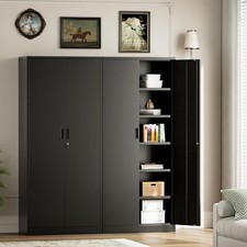 Metal Garage Storage Cabinets 71 Tall File Cabinet with 5 Adjustable Shelves