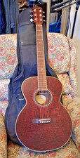 FENDER GDO-200 Acoustic GUITAR & Fender Gigbag Case BURGUNDY/VIOLET Orchestra