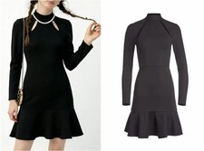 Women Alice + Olivia High Collar Hollowed out Short Mini Dress