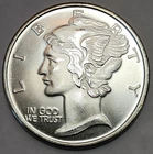 .999 Fine Silver 1 oz Round, Mercury Dime Design, CH-CA8