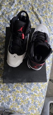Jordan 6 Rings Boys Black White Red High Top Basketball Sneakers Air Jordan