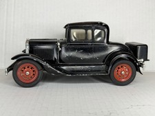 Vintage Hubley Ford Model A Coupe 120 Diecast Metal Model Car Black Red Wheels Vintage Hubley Ford Model A Coupe 120 Diecast Metal Model Car Black Red Wheels