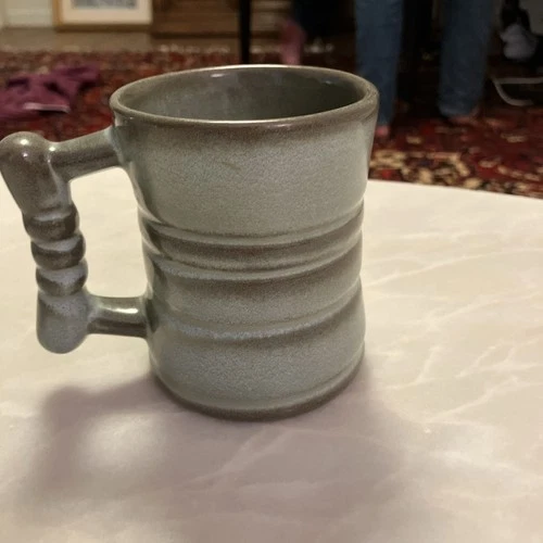 Vtg Frankoma C3 Coffee Mug Plainsman Blue Green Art Pottery 4" Tall Clay EUC