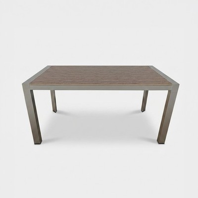 Rechteckiger Gartentisch aus Aluminium und Polywood