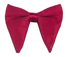 Mens Oversized Satin Silk Bow Tie Solid Color Formal Tuxedo Big Bowtie B- Wine