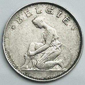 1923 Belgium Franc KM# 90 Circulated Condition