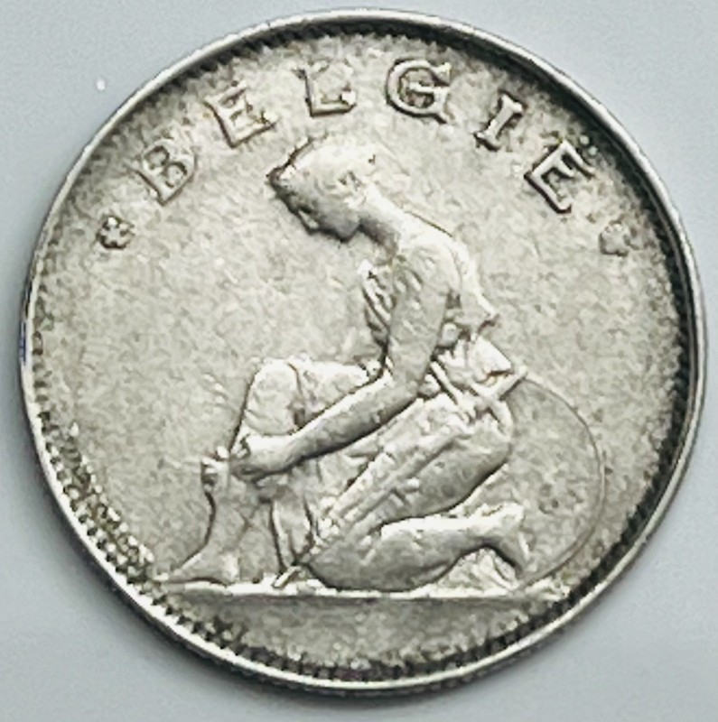 1923 Belgium Franc KM# 90 Circulated Condition