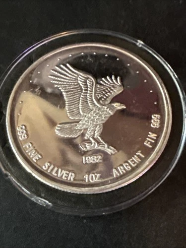 1 oz Proof  Vintage 1982 Monex via RCM American Eagle Silver Coin .999 fine