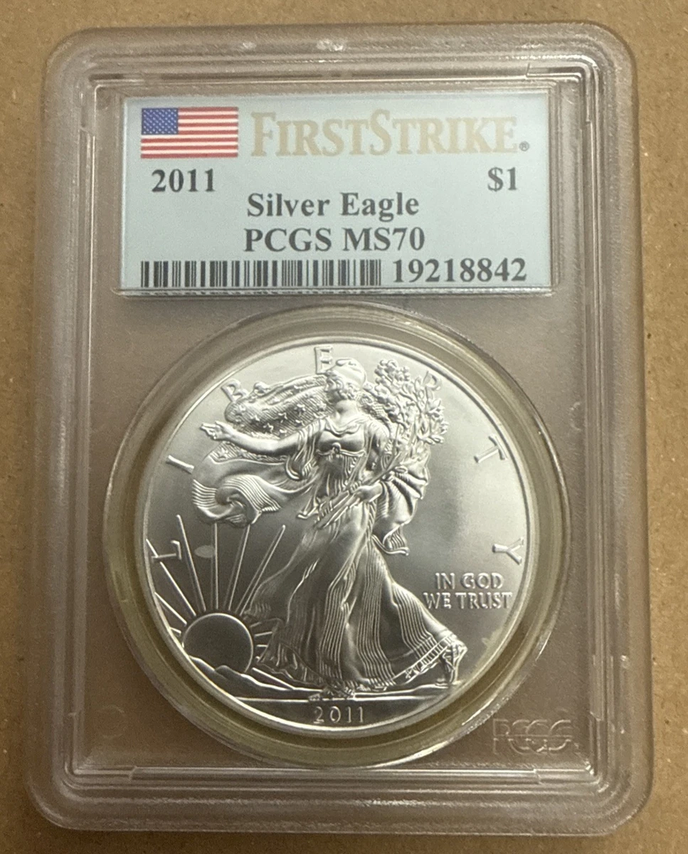 2011年アメリカンイーグル First Strike PCGS MS70 2011 - W PCGS MS70 AMERICAN SILVER EAGLE - FIRST STRIKE - 25th