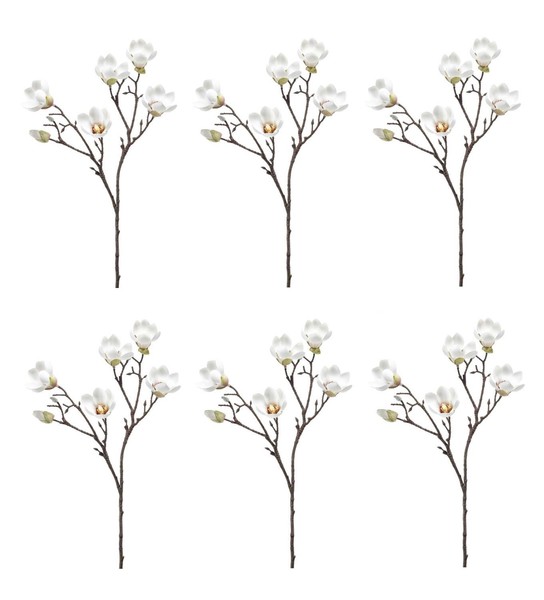 KüNstliche Magnolie KirschblüTenzweig Weiß H. 65Cm Emerald Kunstblumen-image
