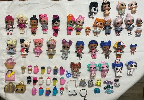 LOL Surprise Dolls LOT 21 Girls Boys + 4 Babies + 8 Pets Accessories 18 Bottles
