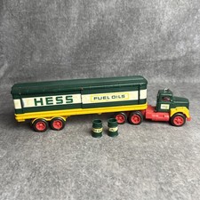 Vintage 1976 Hess Toy Truck Gasoline Fuel Oil Tanker with Box & 2 Barrels