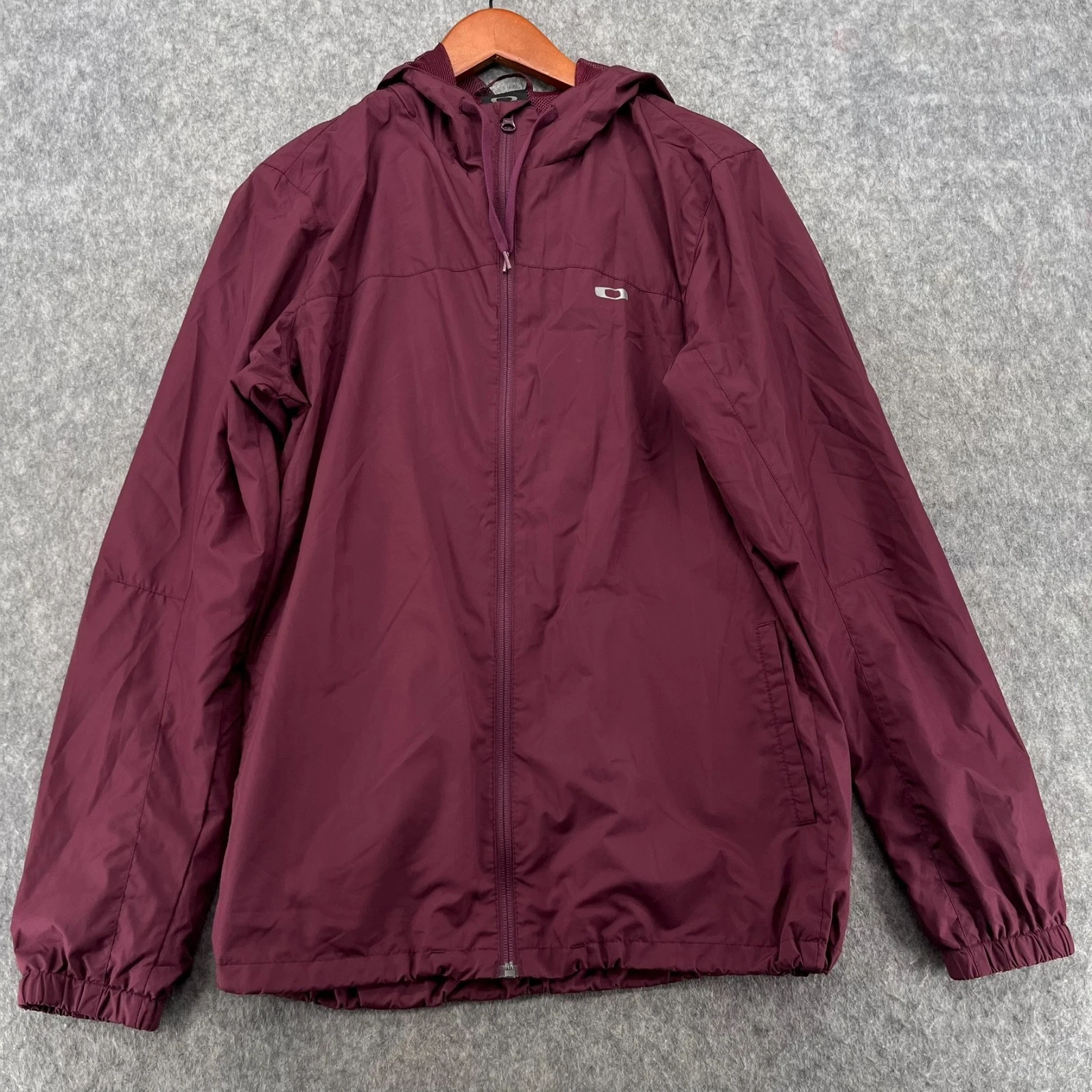 Oakley Mens Jacket S Burgundy Full Zip Windbreaker Outdoor
