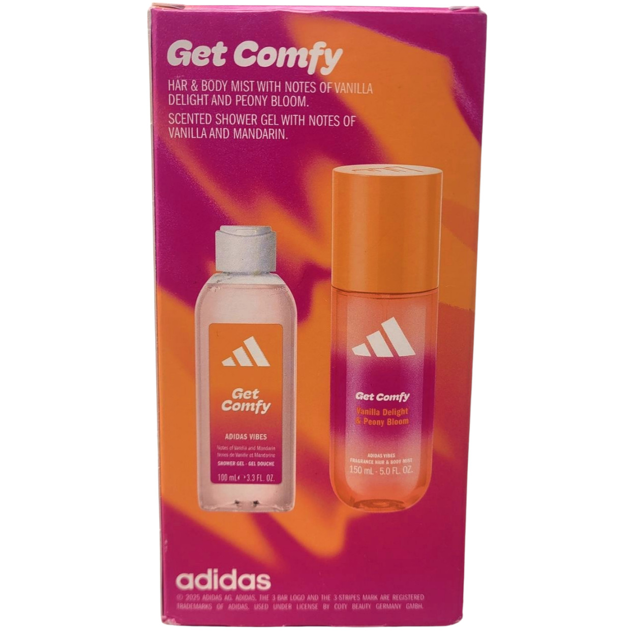 Adidas Vibes Get Comfy 2 pc Unisex Gift Set Hair & Body Mist