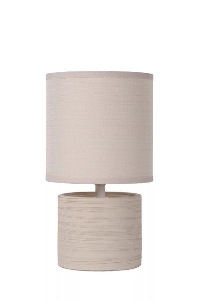 Tischlampe Keramik Nachttisch Beige Wohnzimmer 26 Cm E14 Tischleuchte Blendarm-image