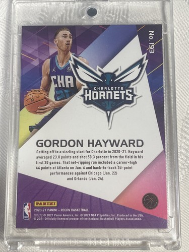 2021-22 Panini Recon Holo Gordon Hayward #91 Hornets / Butler - Bild 3 von 4