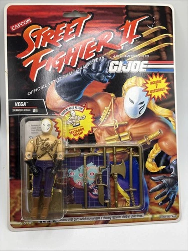 Vintage 1993 GI Joe Street Fighter II Vega Action Figure MIB On Card Toy MOC