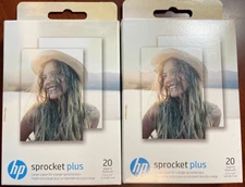 2x HP Sprocket 2.3 x 3.4” Zink Sticky-backed Photo Paper (20 Sheets) 40 Total