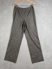 Vintage Carlisle Pants Womens 6 Gray Pinstripe Wool Silk Dress Trousers Lined