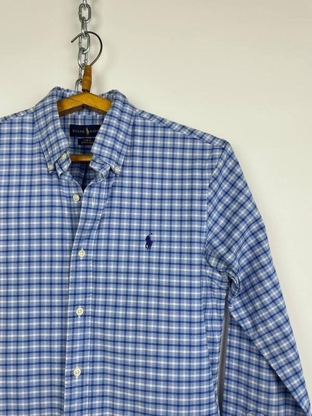 Men Polo Ralph Lauren Shirt Navy Cotton 38 / M / #CKEO