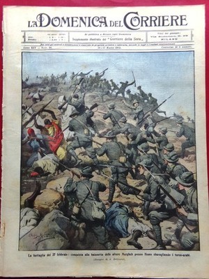 La Domenica del Corriere 10 March 1912 Homs Ciancio Derna Strike Miners Boxing